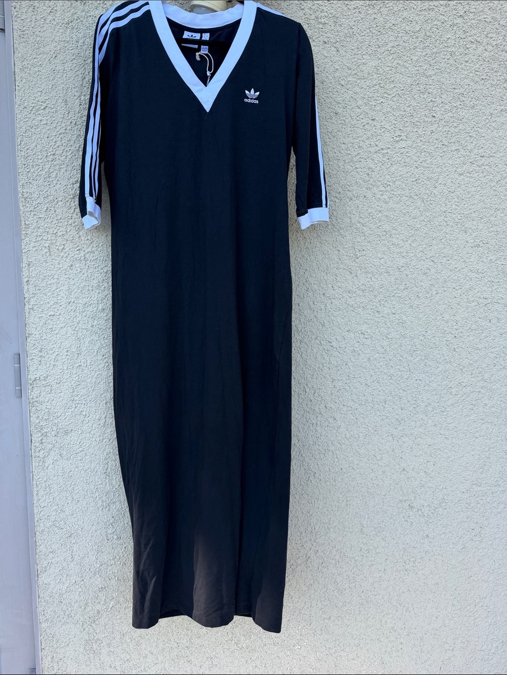 Adidas Originals Black & White 3-Stripes Maxi Dress 1X NWOT